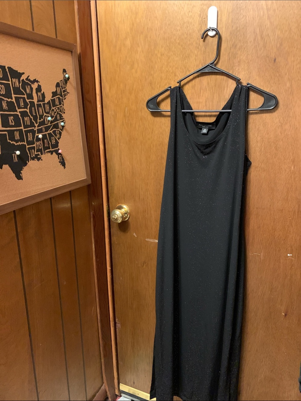 Perceptions Black Sparkle scoop neck Maxi Dress
